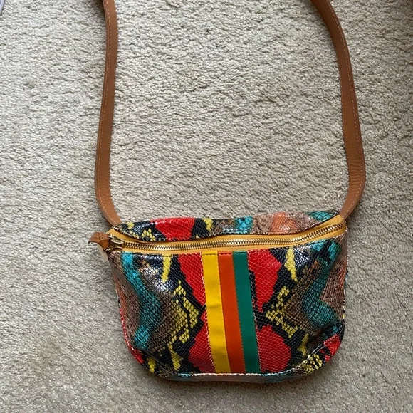 Clare V Snake Embossed Leather Belt Bag - Picture 5 of 12